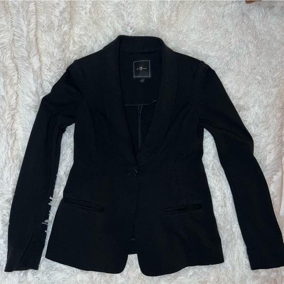 7 For All Mankind Women’s Tuxedo Style Blazer Size Small - Picture 7 of 11